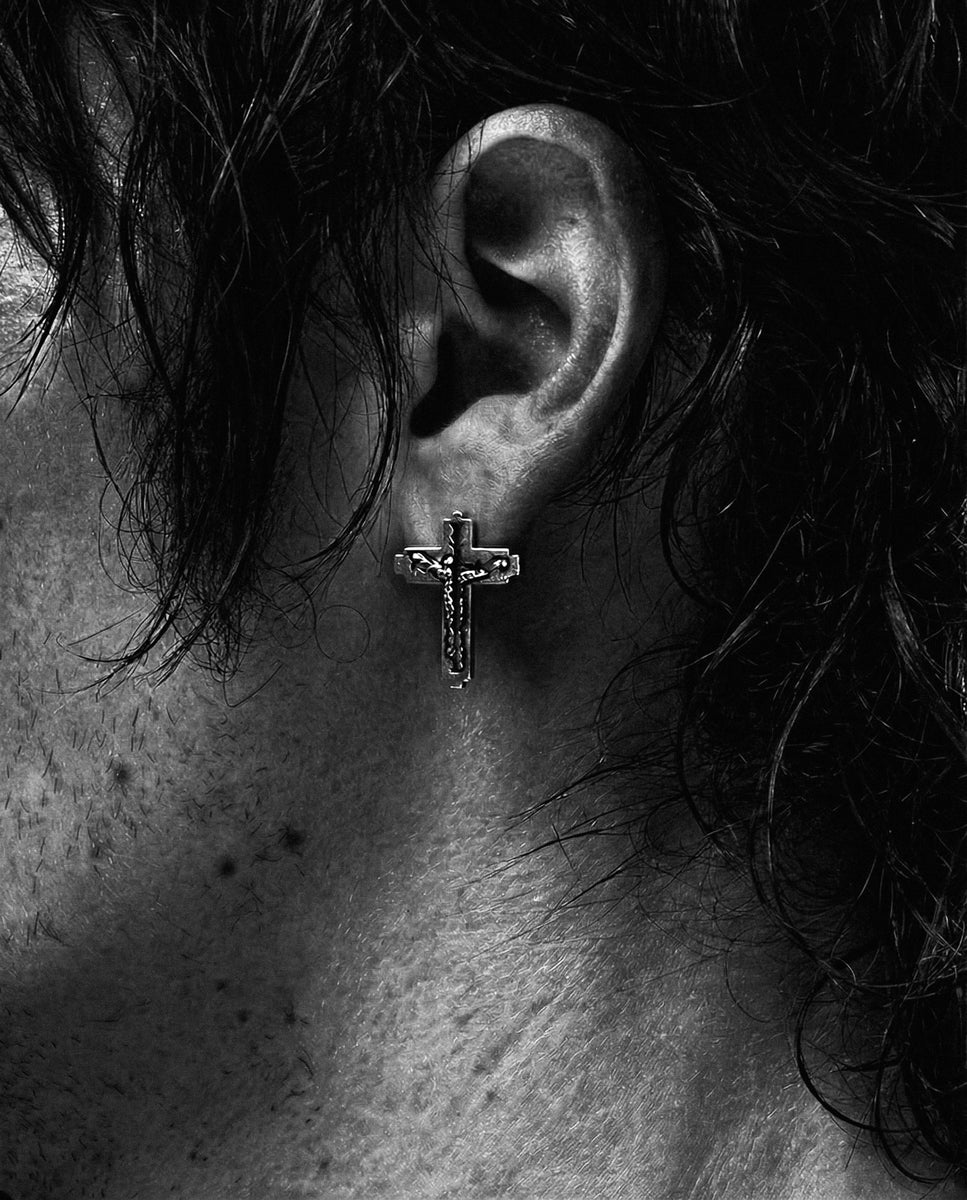 BLADE CROSS EARRINGS