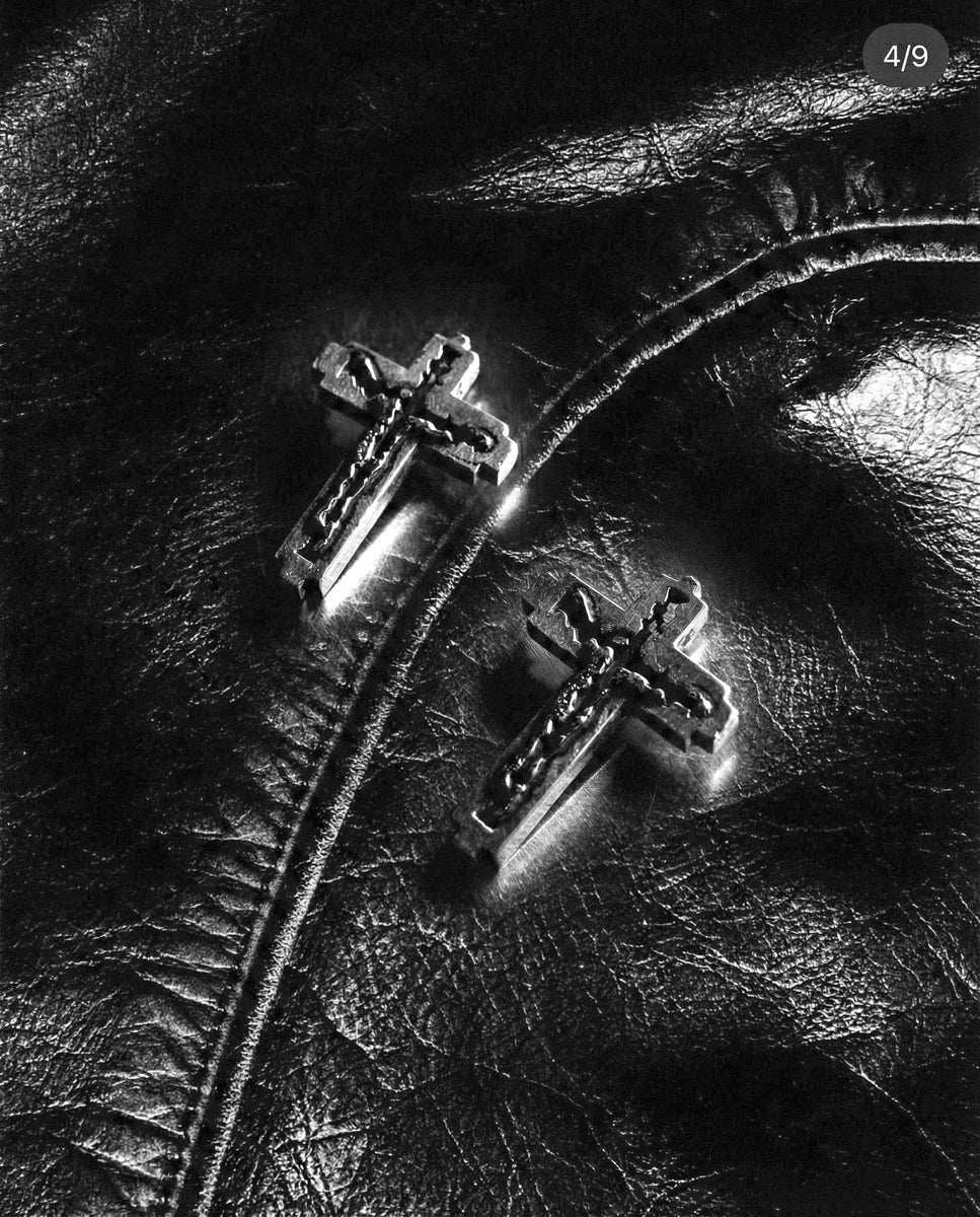 BLADE CROSS EARRINGS