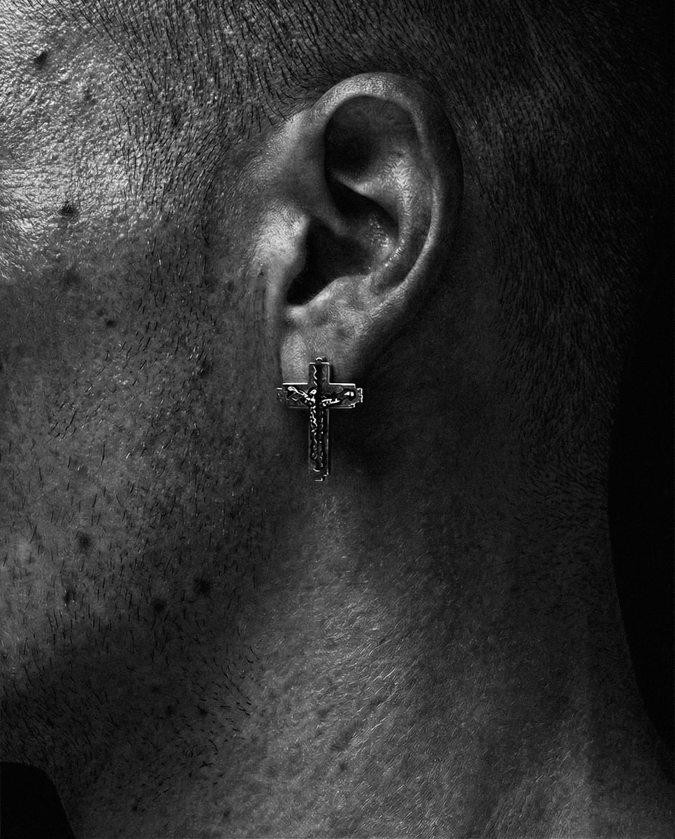 BLADE CROSS EARRINGS